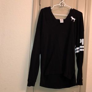 PINK Black hooded sweatshirt